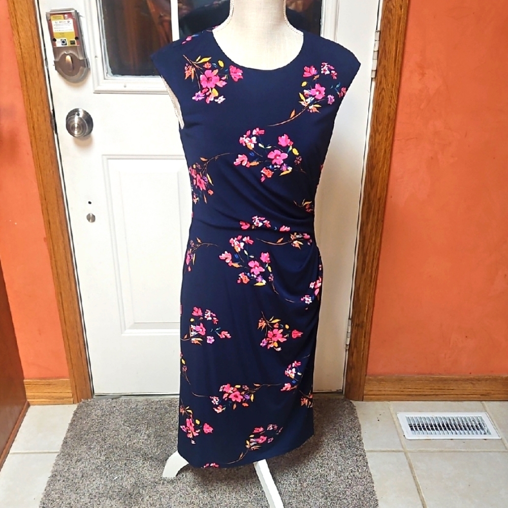 Eliza J Floral Navy Dress